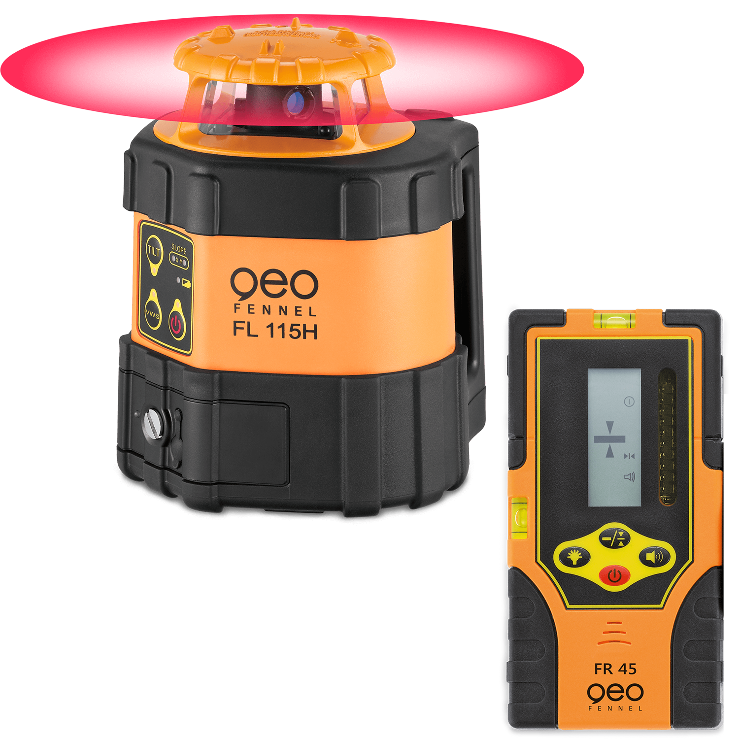 Geo-Fennel FL 115H automata önbeálló forgólézer + FR 45 vevőegység termék fő termékképe