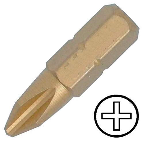 KENNEDY No.2 kereszthornyos titán csavarhúzó bit 1/4" hatszög illesztéssel, 25 mm termék fő termékképe