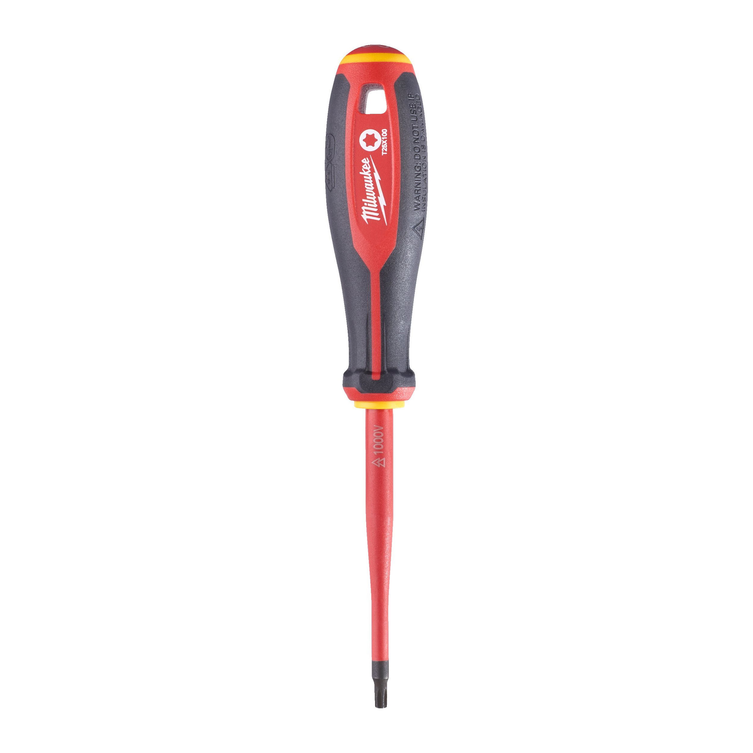 Milwaukee Tri-Lobe VDE szigetelt torx csavarhúzó 3-oldalú markolattal, T20 x 100 mm termék fő termékképe