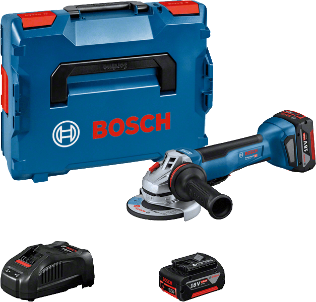 Bosch GWS 18V-10 P akkus sarokcsiszoló (2 x 5.0 Ah Li-ion akkuval, L-BOXX-ban) termék fő termékképe